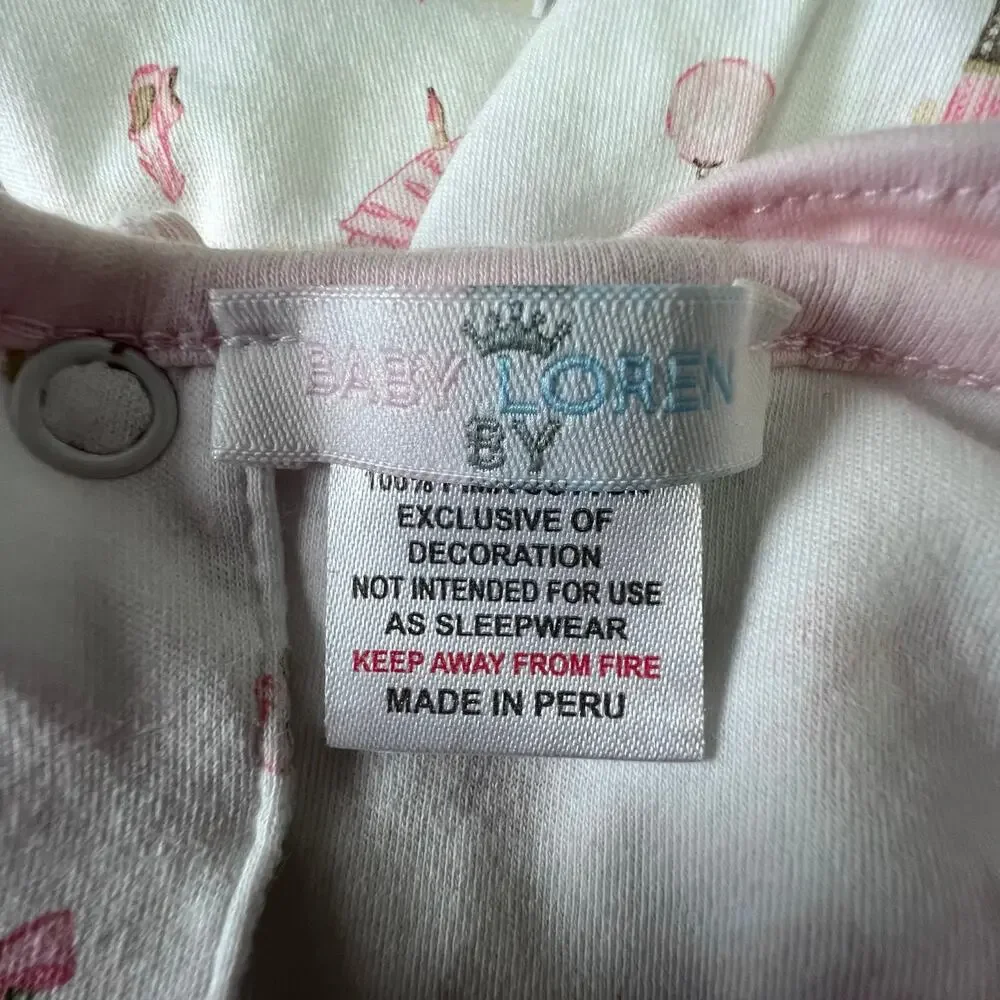 Baby Loren Girls Nightgown Dress Ballet Ruffle Long Sleeve Size 8 Lounge Style